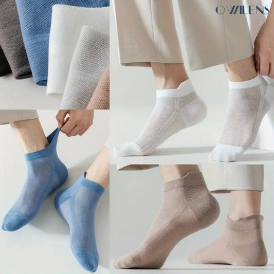OWILENS Breathable Cotton Ankle Socks for Men & Women | Mesh Ventilation | Soft Stretchable Daily Wear Socks (Pack of 6)