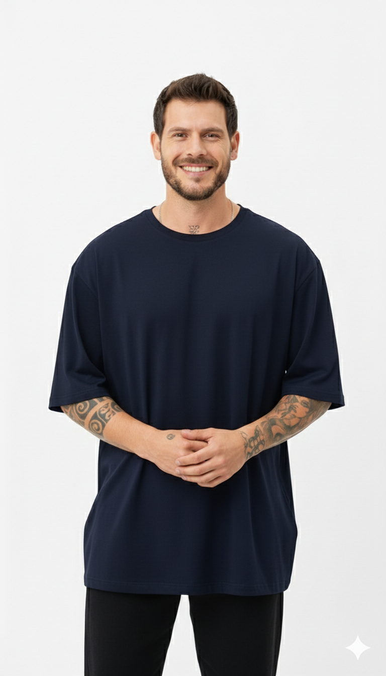 OVERSIZE NAVY BLUE T-SHIRT