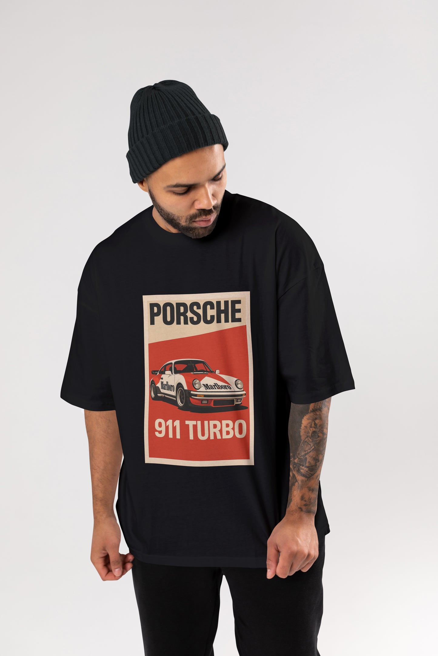 PORSCHE BLACK OVERSIZE T-SHIRT