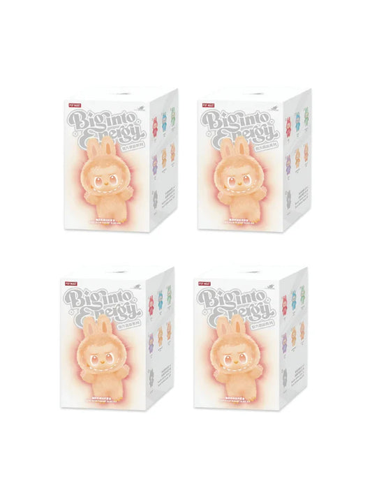 Pack Of 4 Set - Blind Box - Official Authentic Barcoded Pop Mart Labubu Plush – Limited-Edition Fuzzy Bunny‑Eared Monster - Big Into Energy Collection