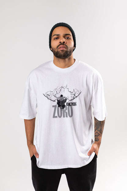 Oversized White Graphic Printed T-shirt