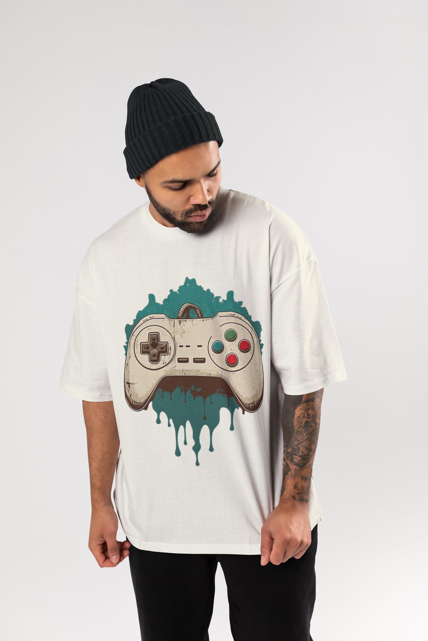 GAME WHITE OVERSIZE T-SHIRT