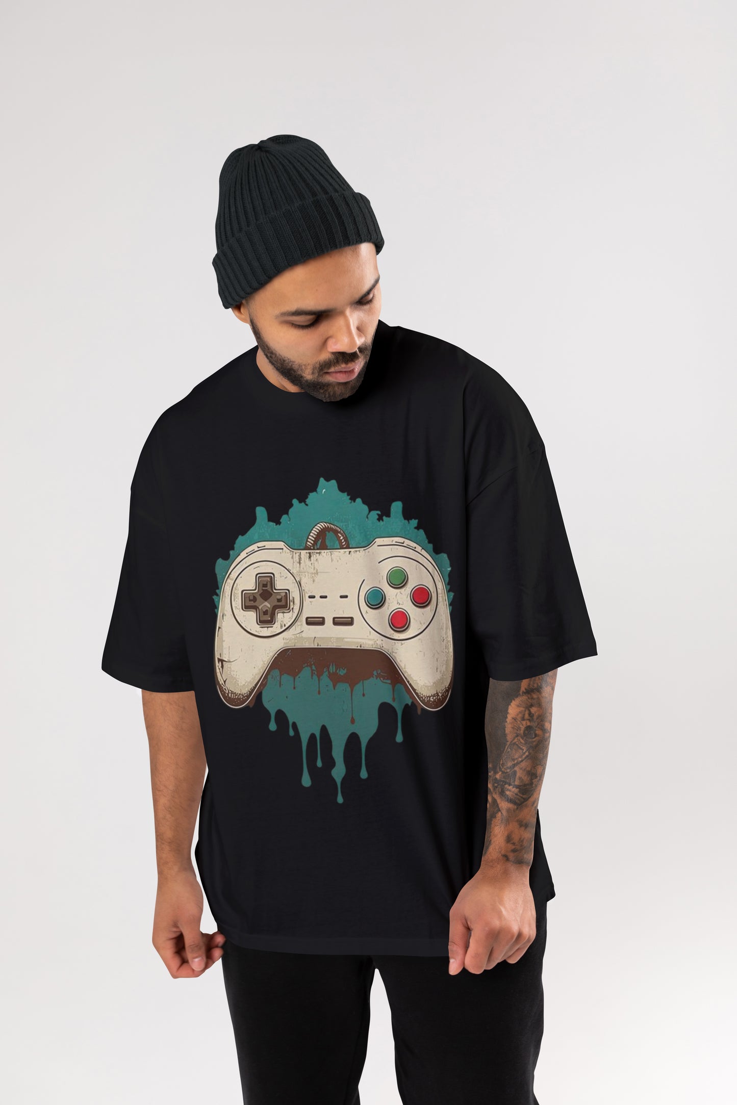 GAME BLACK OVERSIZE T-SHIRT