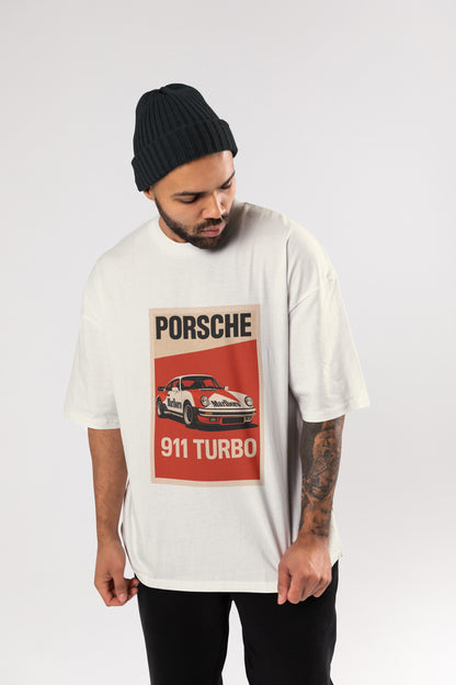 PORSCHE WHITE OVERSIZE T-SHIRT