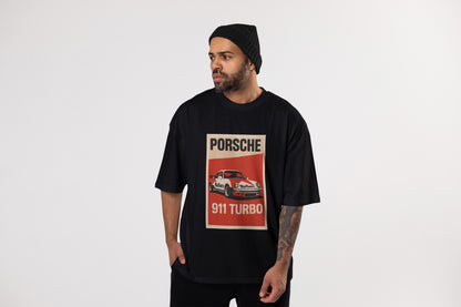 PORSCHE BLACK OVERSIZE T-SHIRT