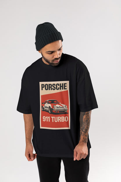 PORSCHE BLACK OVERSIZE T-SHIRT