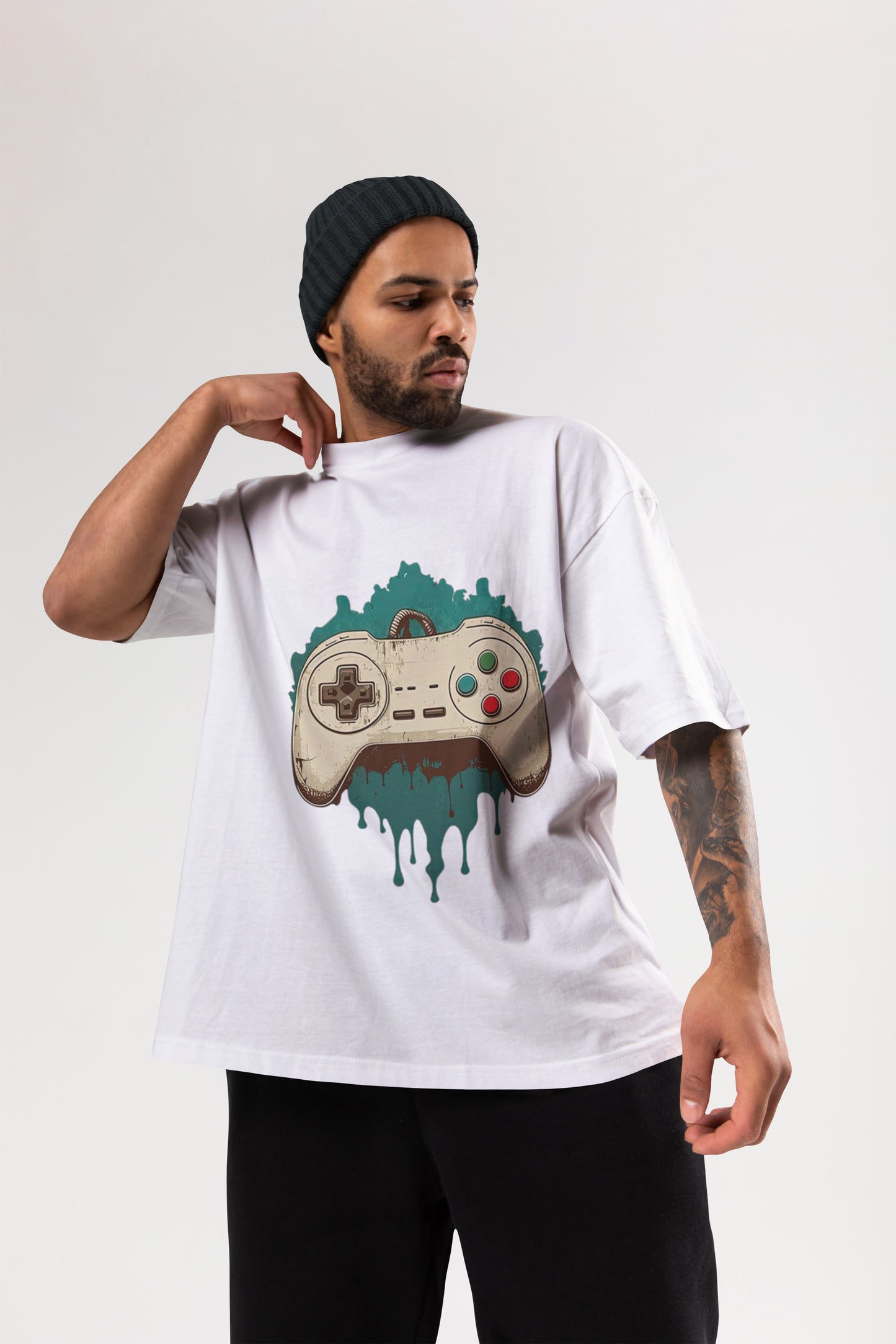 GAME WHITE OVERSIZE T-SHIRT