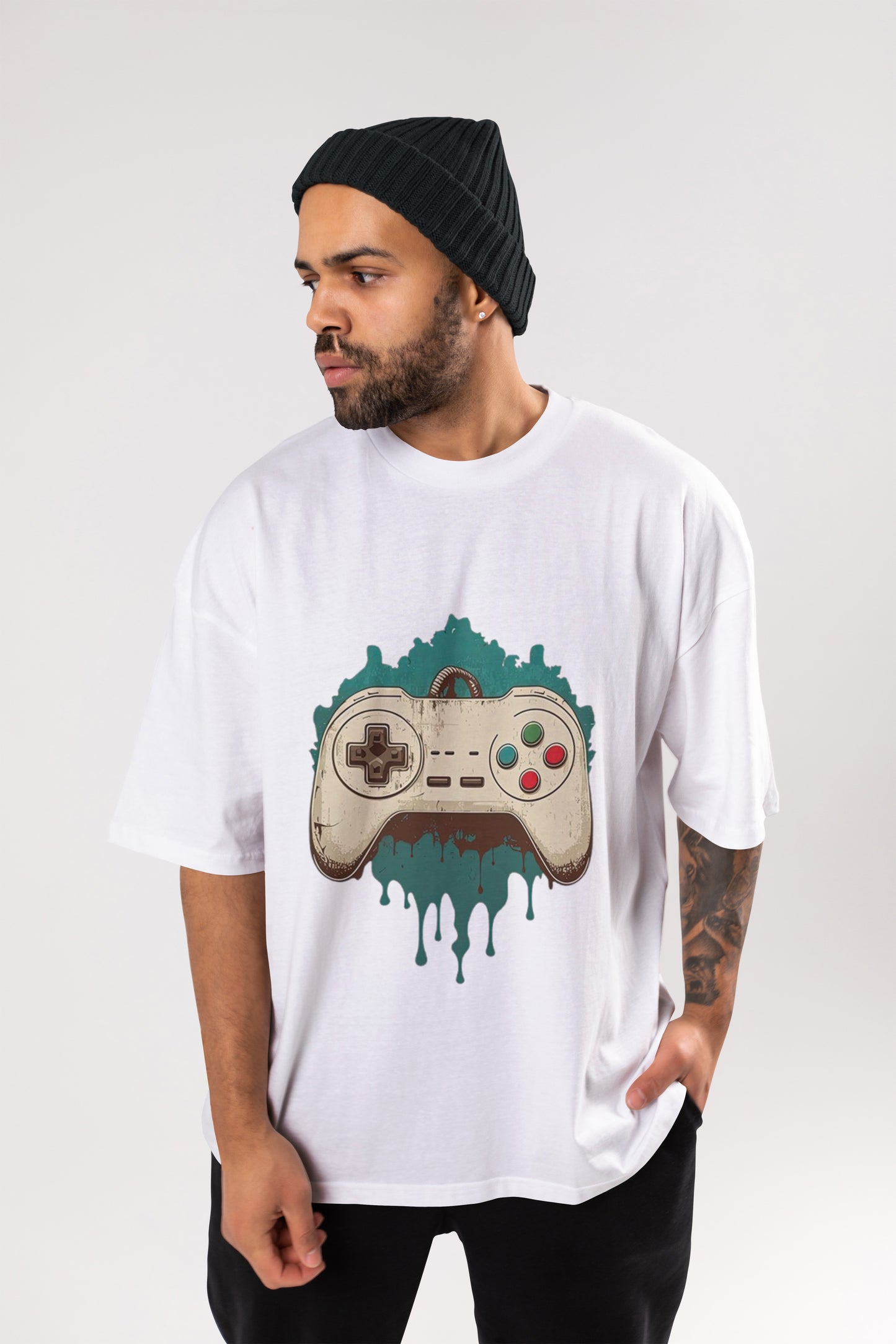 GAME WHITE OVERSIZE T-SHIRT