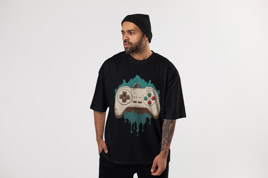 GAME BLACK OVERSIZE T-SHIRT