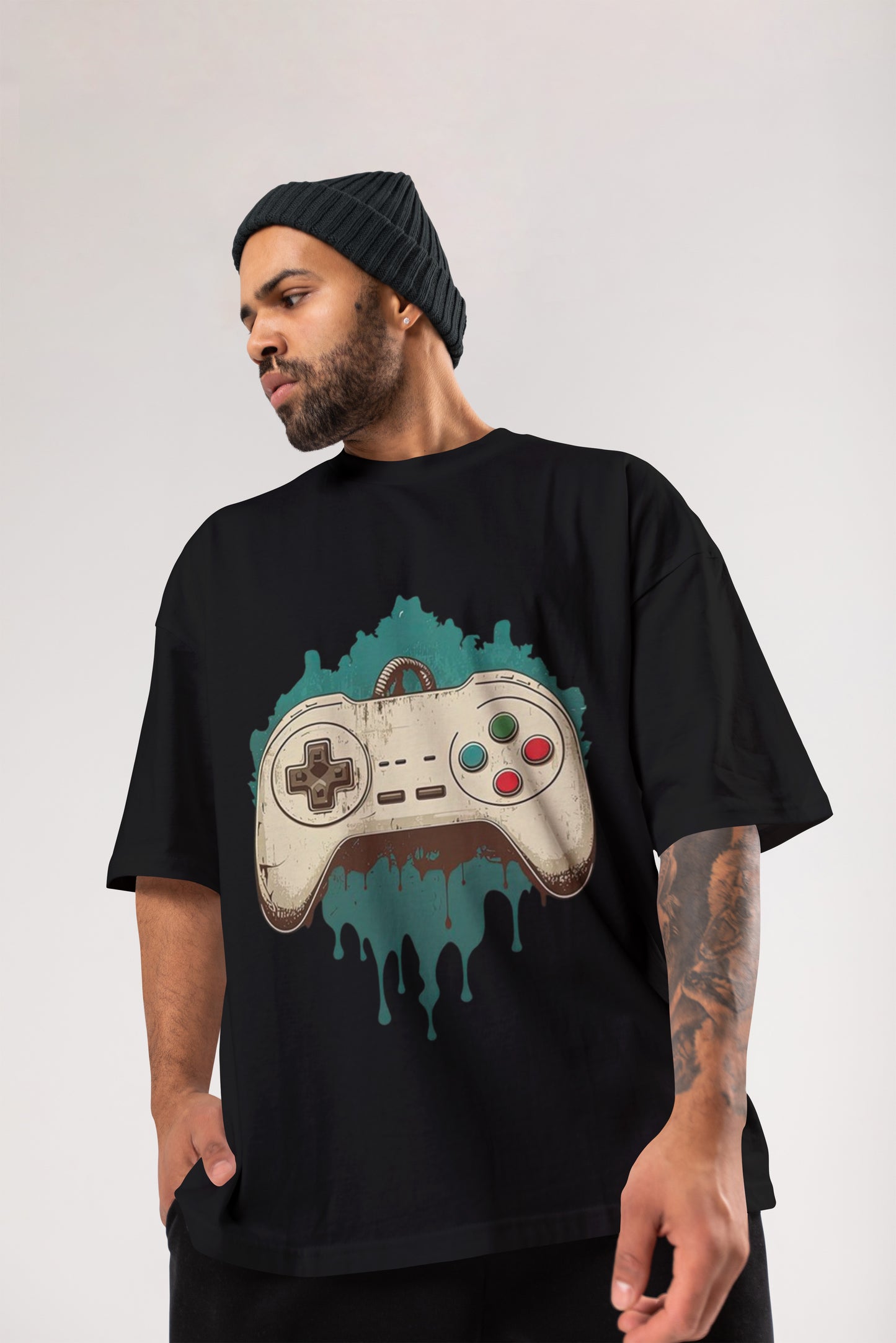 GAME BLACK OVERSIZE T-SHIRT