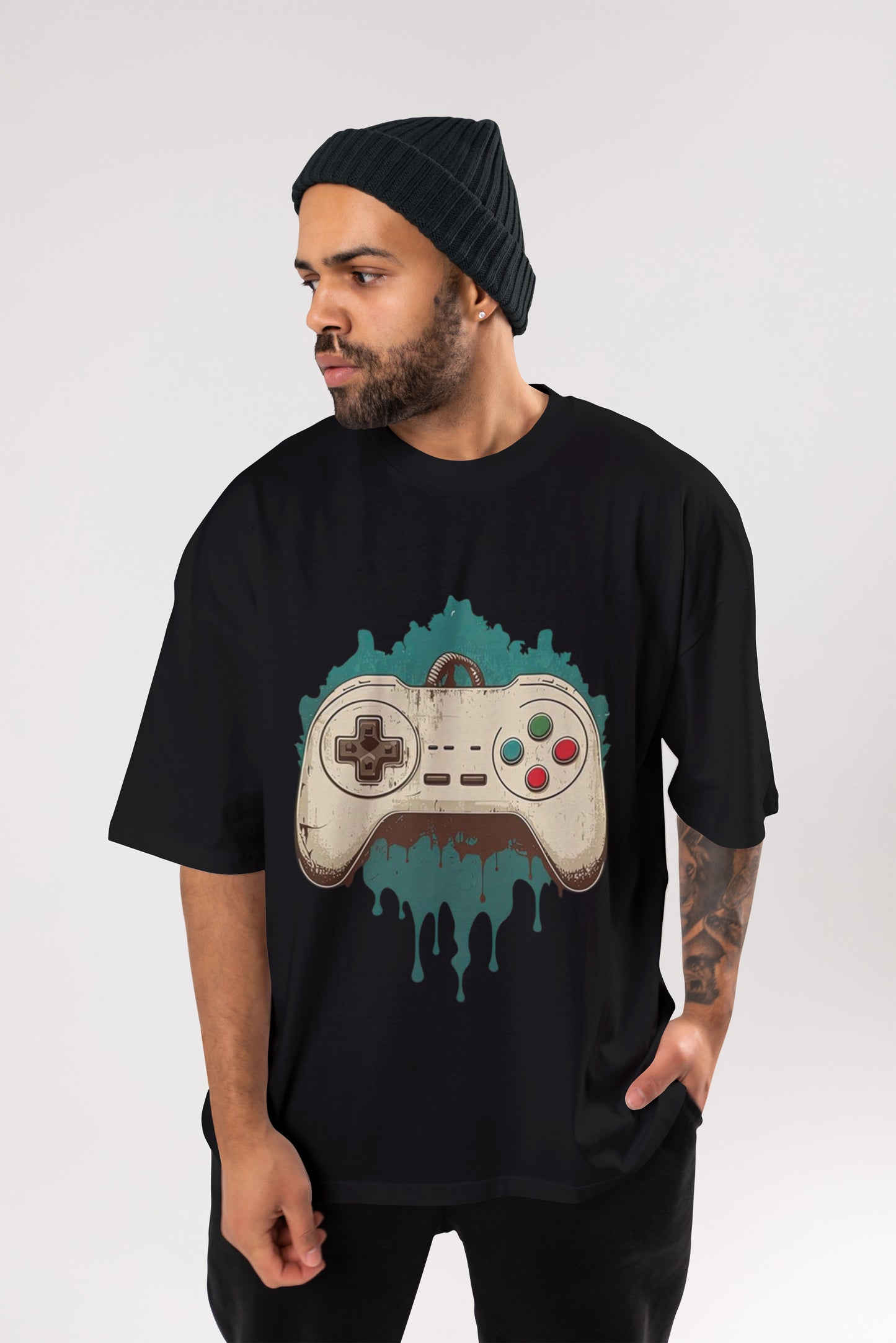 GAME BLACK OVERSIZE T-SHIRT