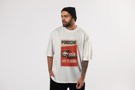 PORSCHE WHITE OVERSIZE T-SHIRT