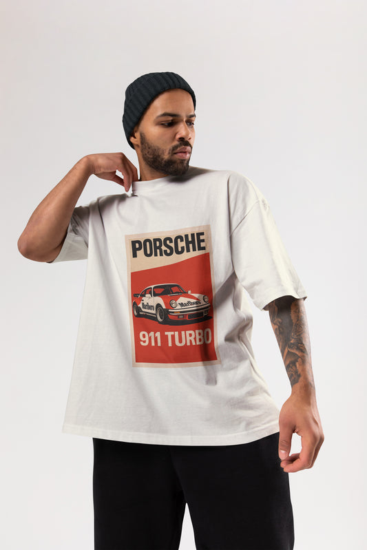 PORSCHE WHITE OVERSIZE T-SHIRT