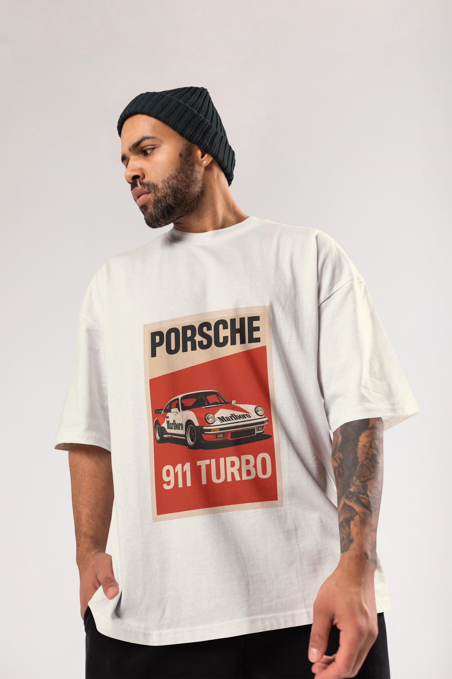 PORSCHE WHITE OVERSIZE T-SHIRT