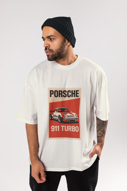 PORSCHE WHITE OVERSIZE T-SHIRT