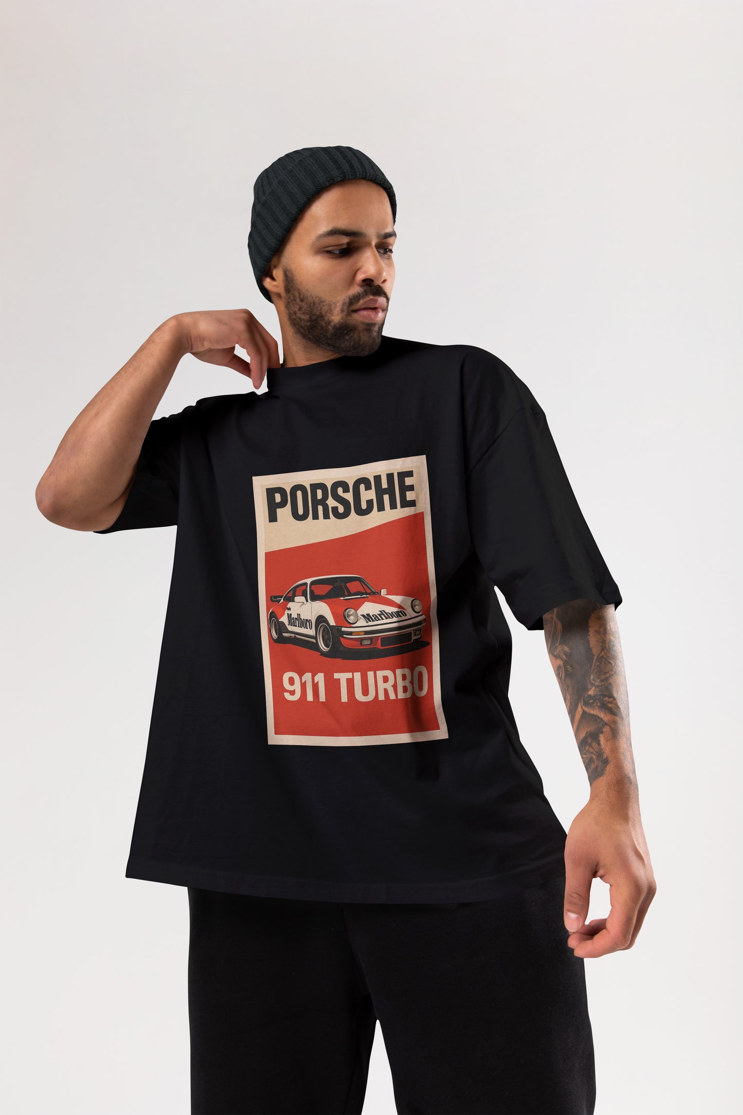 PORSCHE BLACK OVERSIZE T-SHIRT