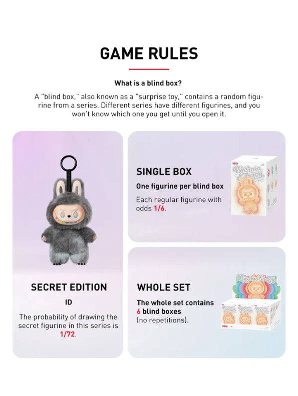 Pack Of 3 Set - Blind Box - Official Authentic Barcoded Pop Mart Labubu Plush – Limited-Edition Fuzzy Bunny‑Eared Monster - Big Into Energy Collection