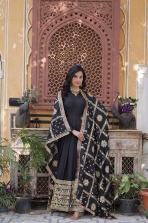Black Designer Readymade Gown