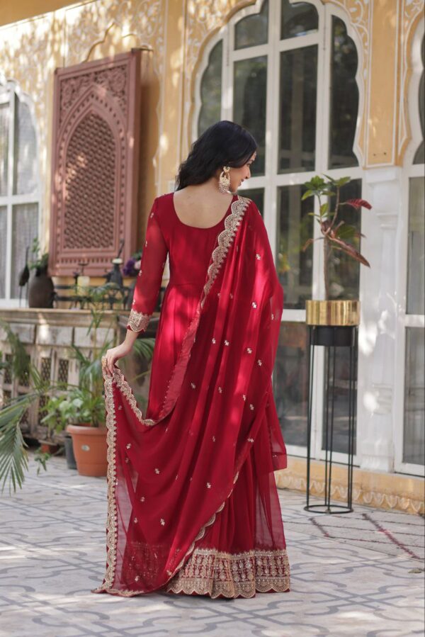 Maroon Designer Readymade Gown - Image 3