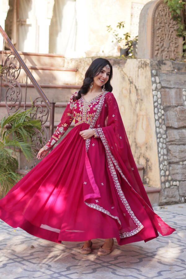 Pink Designer Readymade Gown - Image 2