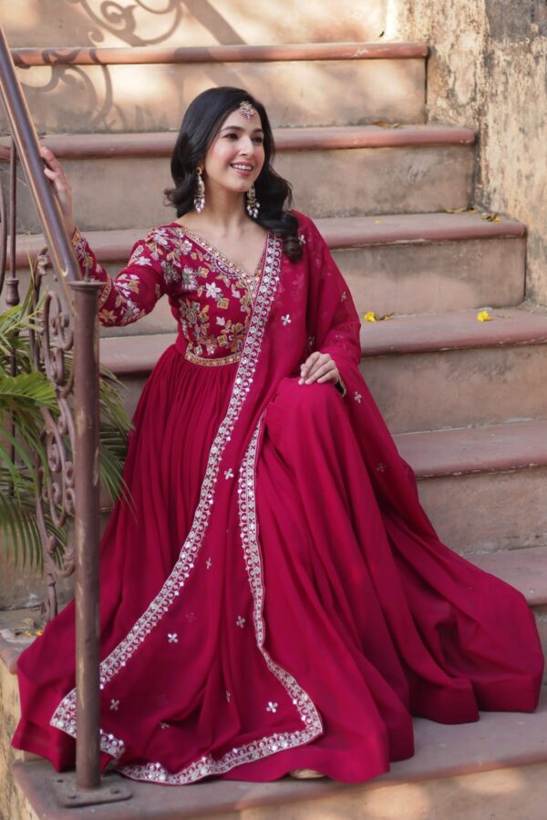 Pink Designer Readymade Gown 2