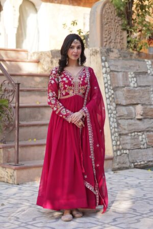 Pink Designer Readymade Gown