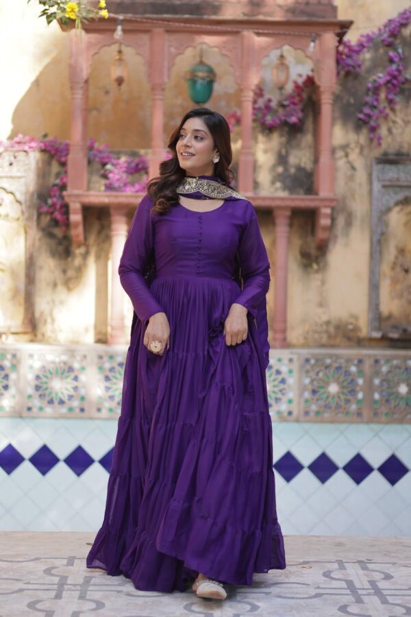 Purple Star Georgette Gown 2
