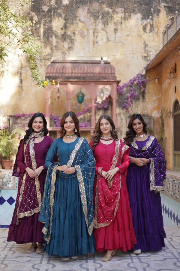 Purple Star Georgette Gown 4