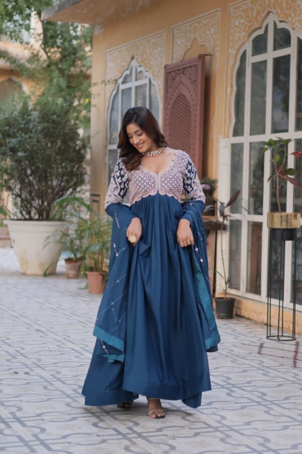 Rama Embroidered Star Georgette Gown - Image 3