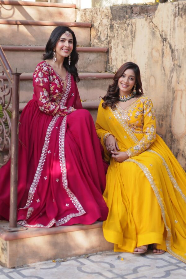 Yellow Designer Readymade Gown 4